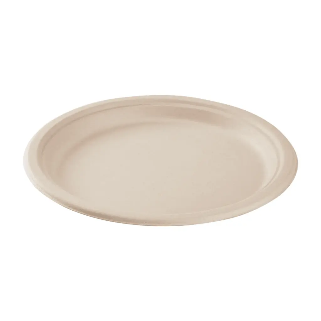 10 | Bagasse | White | Round Plate | 500