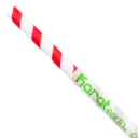 K | Paper Straw | 10.25" | 7mm | Red/White Spiral | 4/300 | KE-C9338