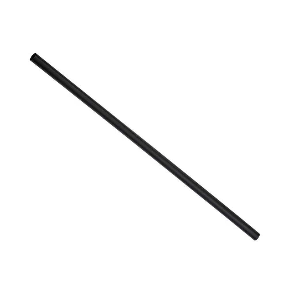 R | Plastic Straw | Black | 7.75" | 5mm | Unwrapped | 10/250