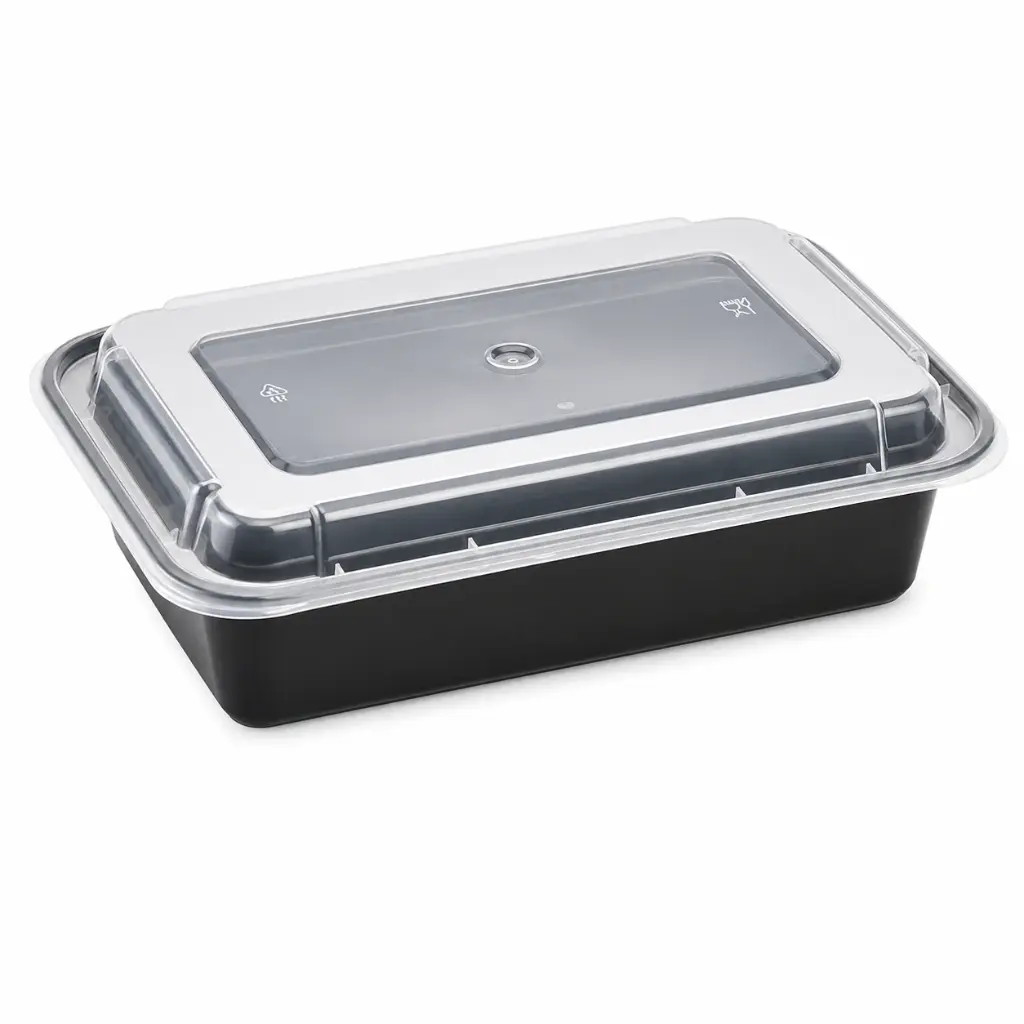 IM-FC1038B | 38oz | Rectangle Cont/Lid | Black | 150 | K