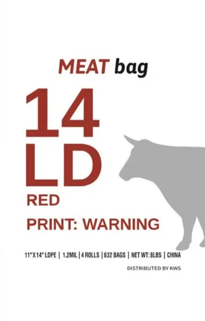 11x14 | Red | Meat Bag | 4Roll