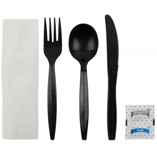 [sku17-682-KB] K | Cutlery Kit (F,Soup,K,N,S&P) | 250 | Black | U2202B