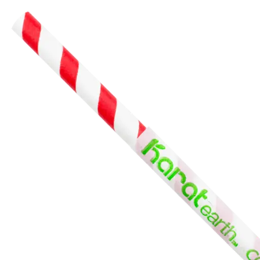 [sku17-743-P] K | Paper Straw | 10.25" | 7mm | Red/White Spiral | 4/300 | KE-C9338