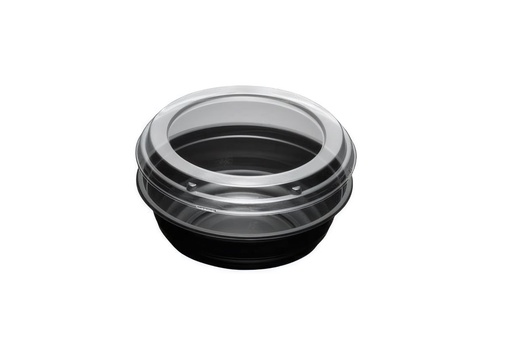 [sku18-523] TO-B700 | 24oz | Black Bowl/Clear Lid | 300 Sets