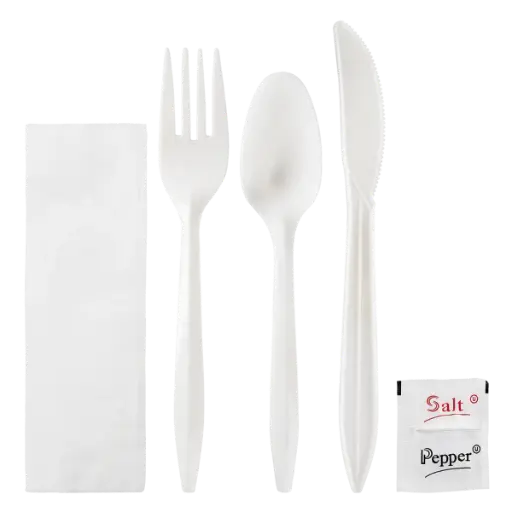 [sku17-682-KW] K | Cutlery Kit (F,Tea,K,N,S&P) | 250 | White | U2209W