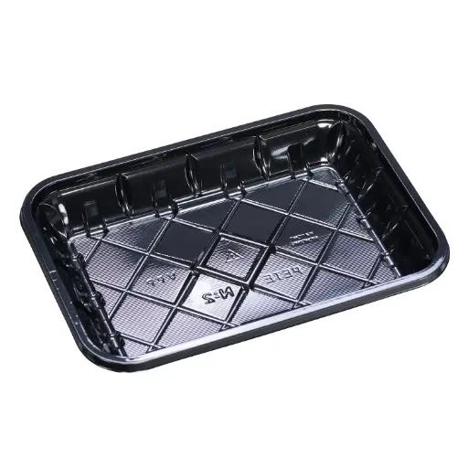 [sku15-030-B] 2 | PLASTIC | Black | Meat Tray | 500