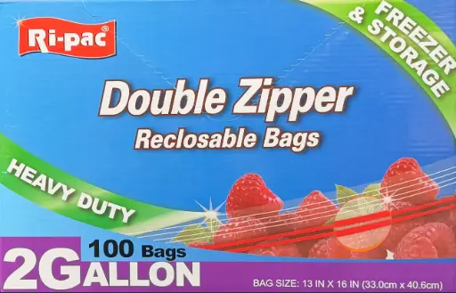 RP | Double Zipper Bag | 2Gal | Freezer | 100/6 | 37510