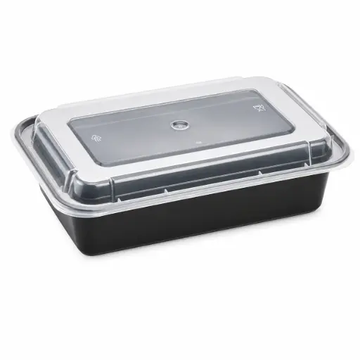 [sku18-738] IM-FC1038B | 38oz | Rectangle Cont/Lid | Black | 150 | K